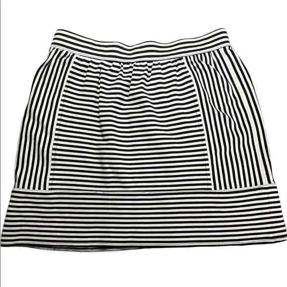 Madewell Swivel Ponte Black White Stripe Pattern Straight/ Pencil Skirt Size 0 - Picture 4 of 5
